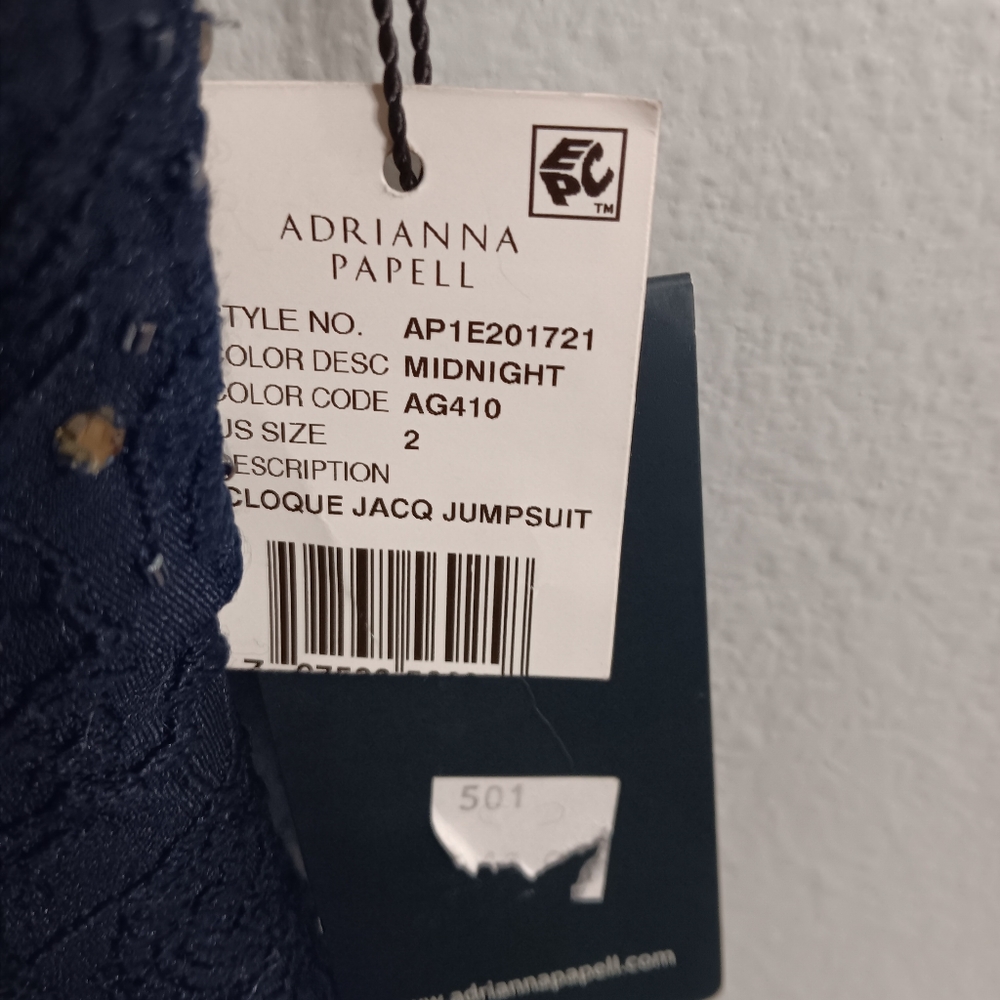 Adrianna Papell  Jumpsuit  Navy Blue Dress - Picture 3 of 9